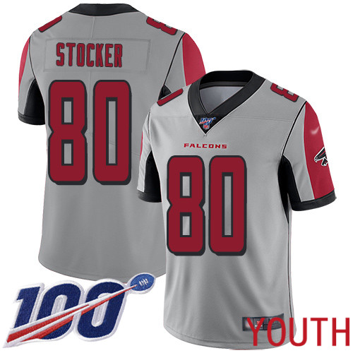 Atlanta Falcons Limited Silver Youth Luke Stocker Jersey NFL Football #80 100th Season Inverted Legend